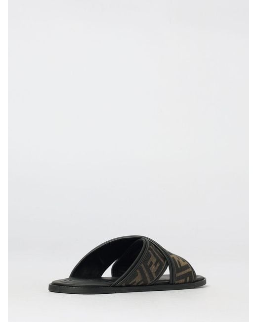 Fendi Black Ff Sliders for men