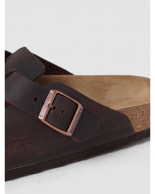 Birkenstock Brown Oiled Leather Boston Clogs for men