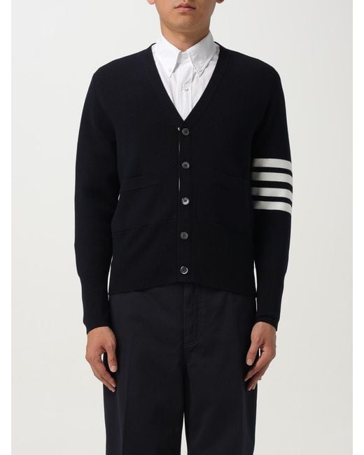 Thom Browne Blue V-Neck Cardigan for men