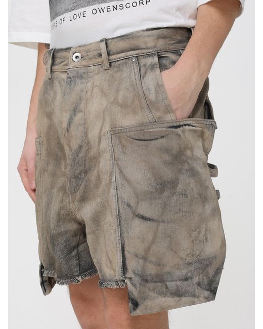 Rick Owens Natural Stefan Cotton Shorts for men