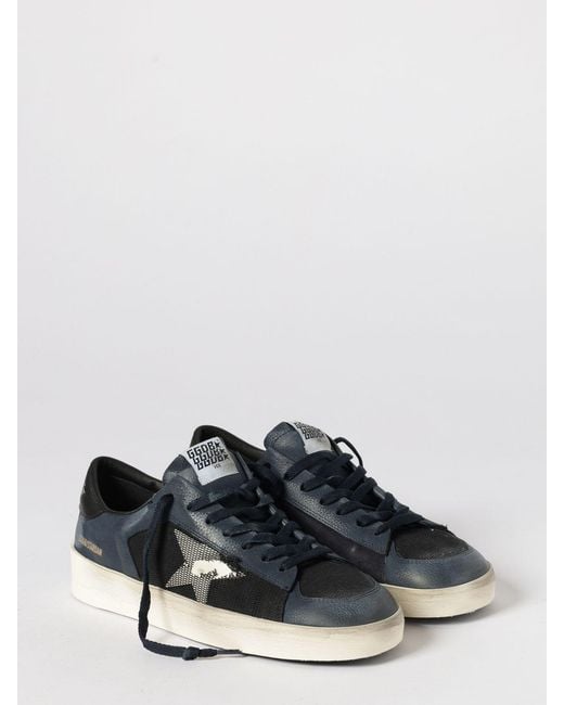 Golden Goose Deluxe Brand White Stardan Used Leather And Mesh Sneakers for men