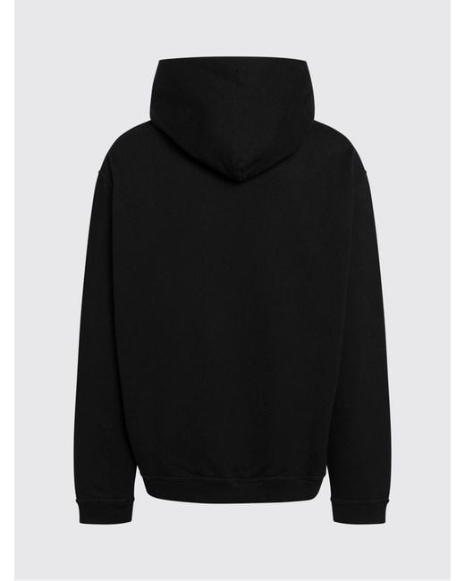 Maison Margiela Black Cotton Hoodie With Logo for men