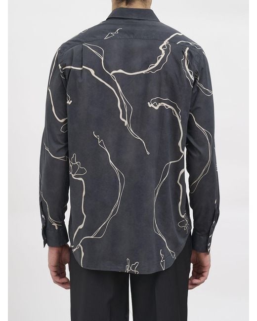 Paura Gray Printed Cotton Shirt for men