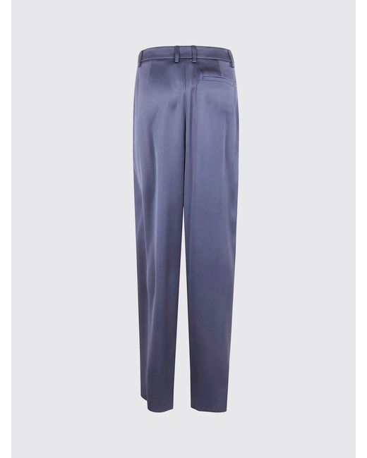Giorgio Armani Blue Silk Palazzo Trousers