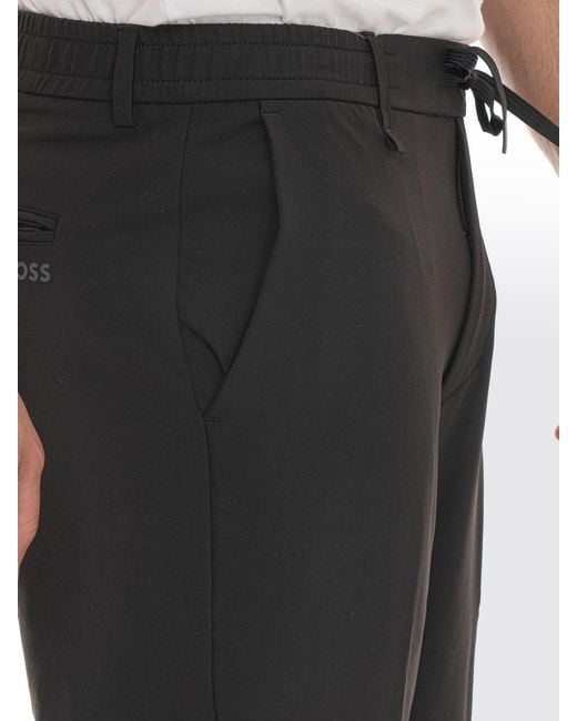 Boss Black Slim Fit Jersey Trousers With Drawstring And Elasticated Waist for men