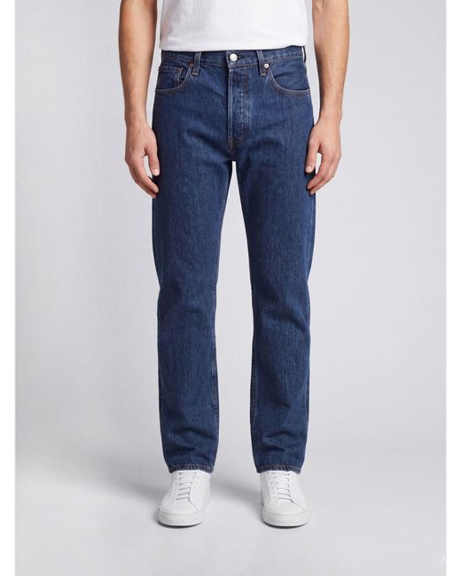 Levi's Blue 5-Pocket Straight-Fit Cotton Denim Jeans for men