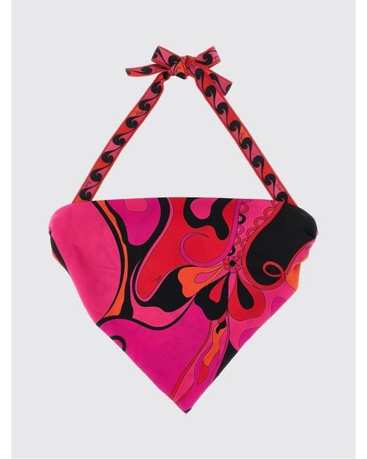 Emilio Pucci Pink Printed Silk Bandana