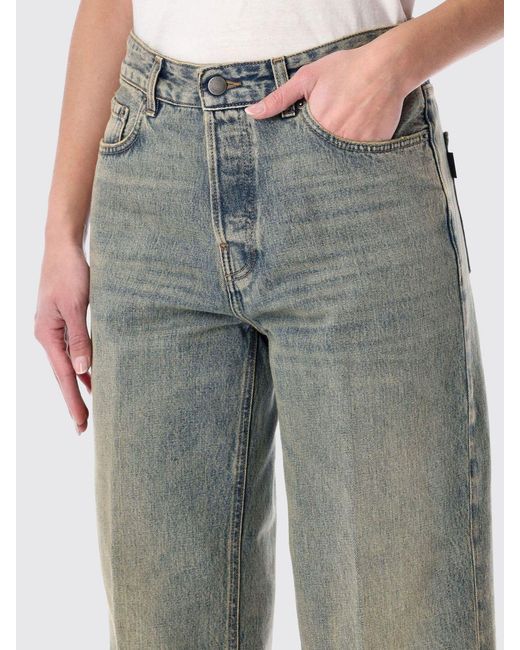 Haikure Gray Cropped Fit Cotton Jeans