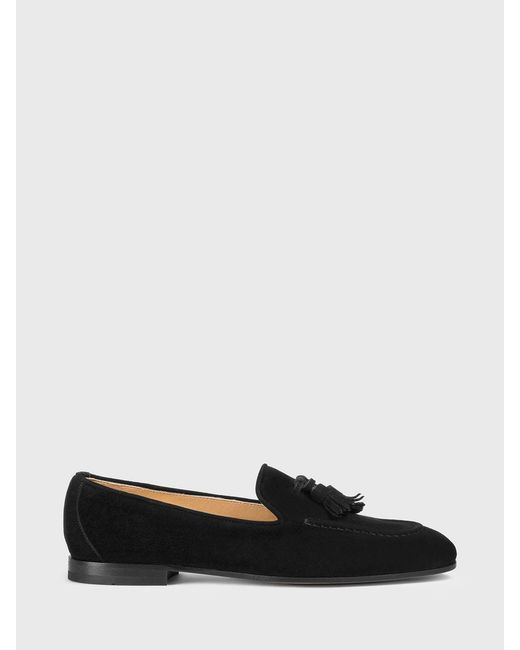 Doucal's Black Suede Loafers With Tassels