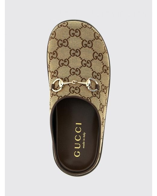 Gucci Natural Gg Jacquard Monogram Canvas Sabot