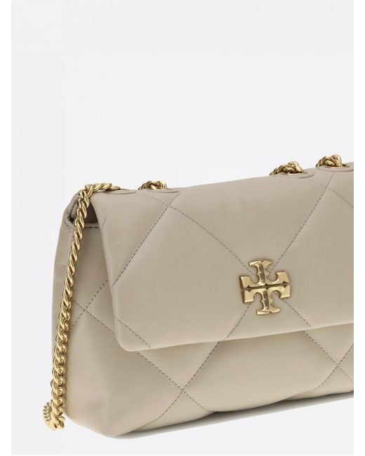 Tory Burch Natural Small Kira Nappa Leather Bag With Diamond Quilting