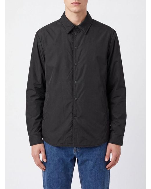 Briglia 1949 Black Nylon Shirt Jacket With Snap Buttons for men
