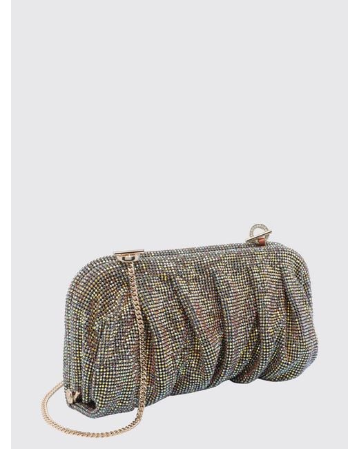 Benedetta Bruzziches Gray Venus La Grande Draped Clutch Bag With Set Rhinestones