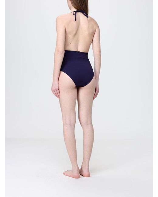 Gucci Blue Nylon Swimsuit With Clamp Detail