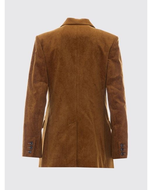 Isabel Marant Brown Double-Breasted Velvet Blazer With Peak Lapels