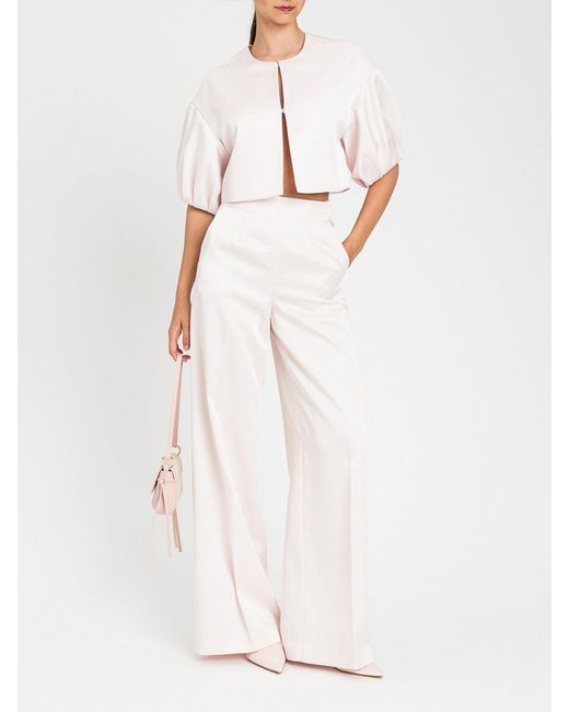 Twinset White Cropped Crêpe Jacket