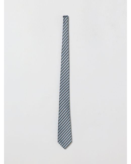 Zegna White Striped Silk Tie for men