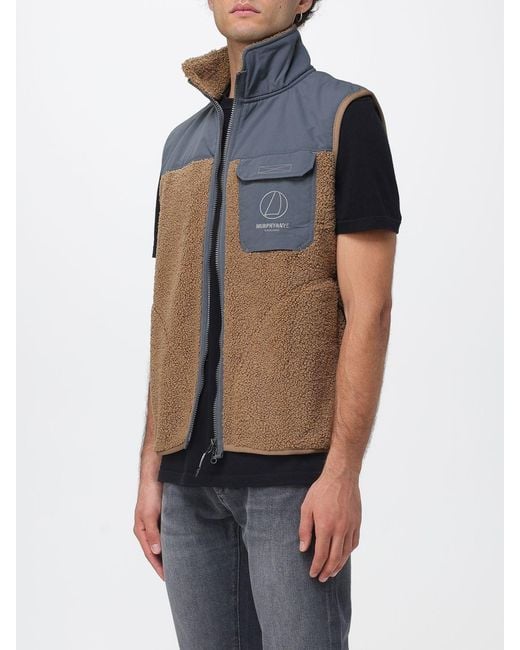 Murphy & Nye Blue Technical Fleece And Polyester Gilet With Patch Pockets for men