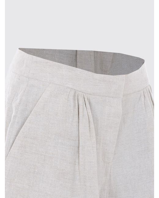 Twinset White Linen Blend Shorts