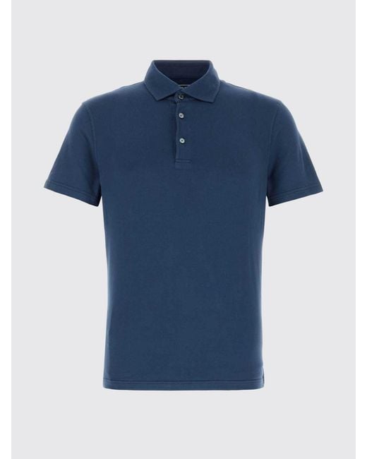 Fedeli Blue Basic Cotton Polo Shirt for men