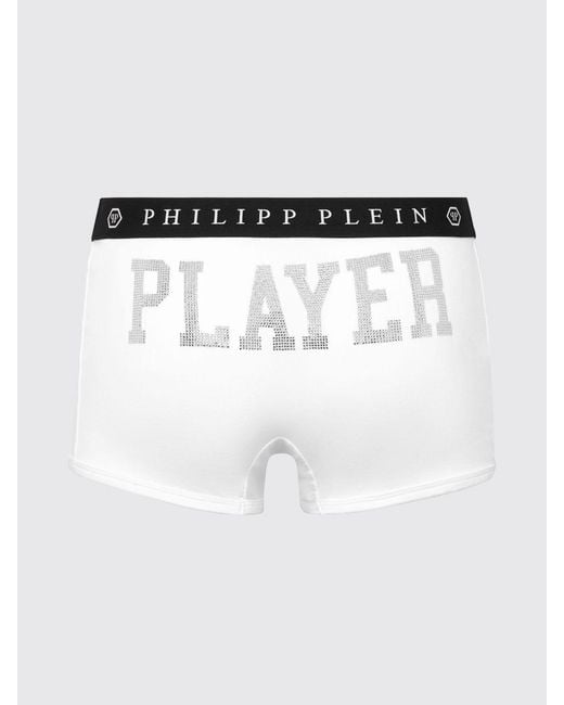 Philipp Plein White Stretch Cotton Blend Boxers for men