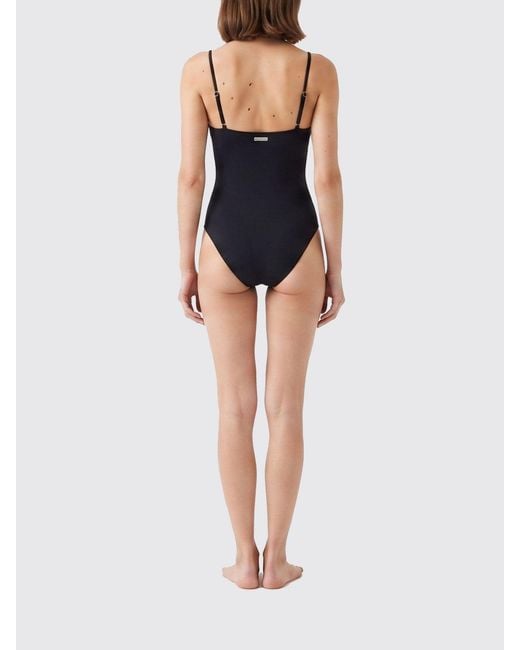 MATINEÉ Black Nylon One-Piece Swimming Costume With Sweetheart Neckline