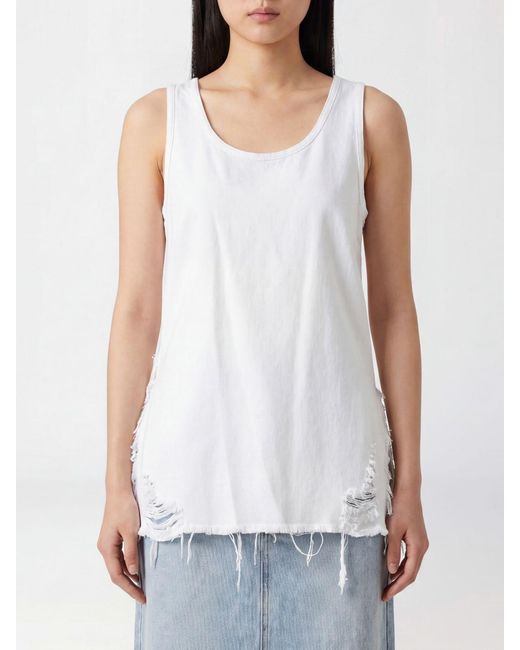 DARKPARK White Sleeveless U-Neck Top