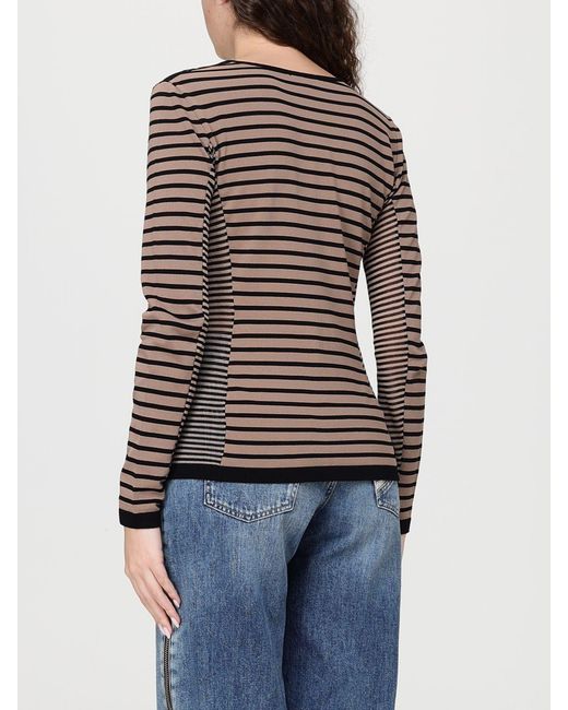 Elisabetta Franchi Black Striped Viscose Cardigan