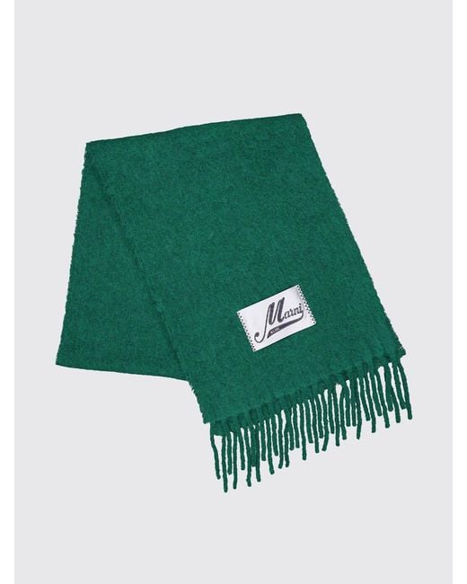 Marni Green Brushed Wool Scarf for men