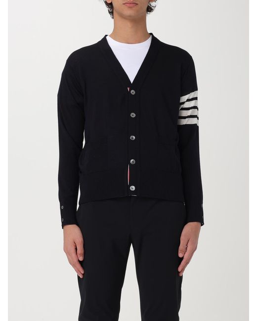 Thom Browne Blue Ribbed Wool Crewneck Sweater for men