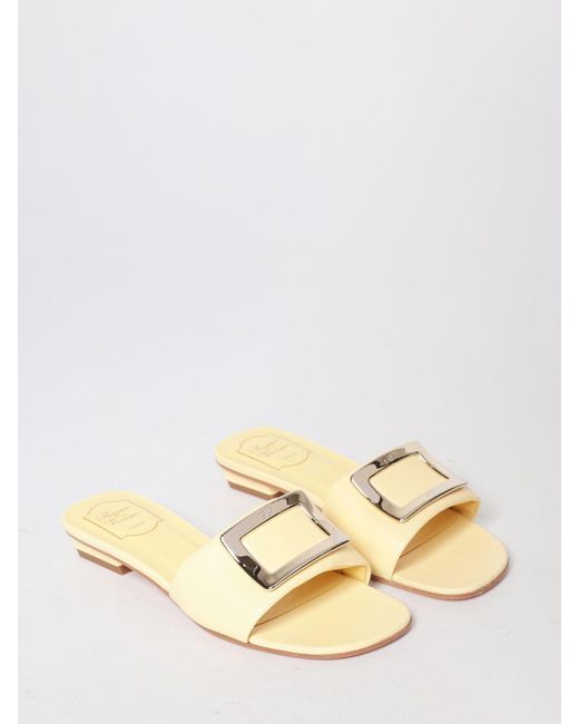Roger Vivier Natural Leather Mules