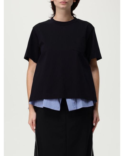 T-Shirt Femme Sacai en coloris Black