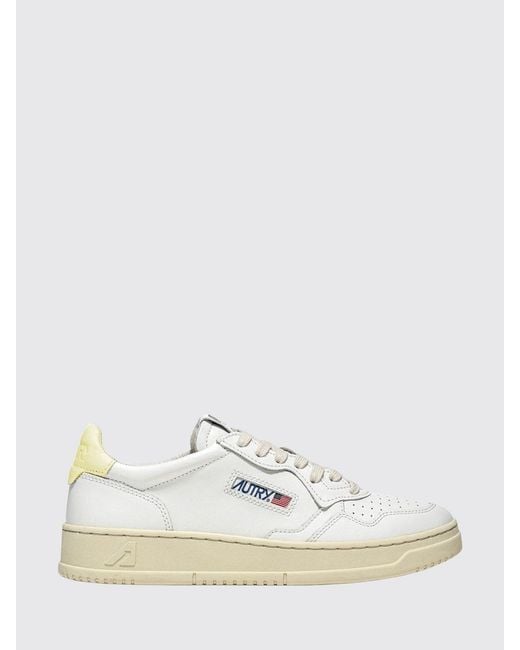 Autry White Medalist Low Leather Sneakers for men