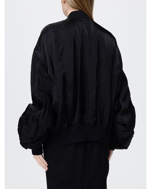 Rick Owens Black Technical Fabric Bomber Jacket