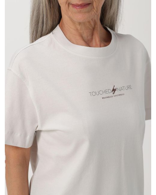 T-shirt in cotone di Brunello Cucinelli in White