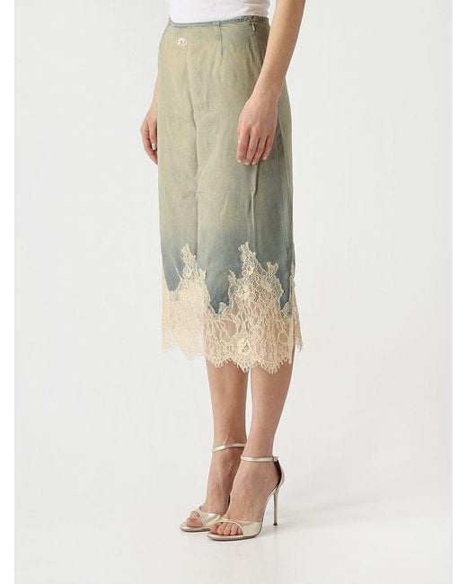 DIESEL Green Midi Skirt