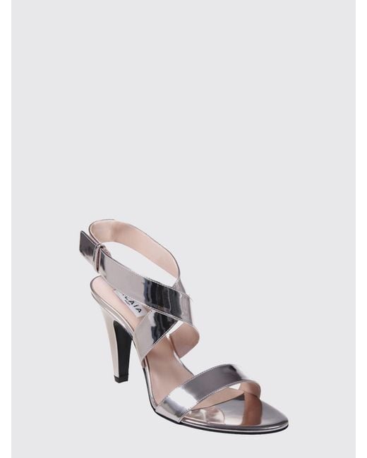 Alaïa White Patent Leather Sandals With A High Cone Heel And An Ankle Strap