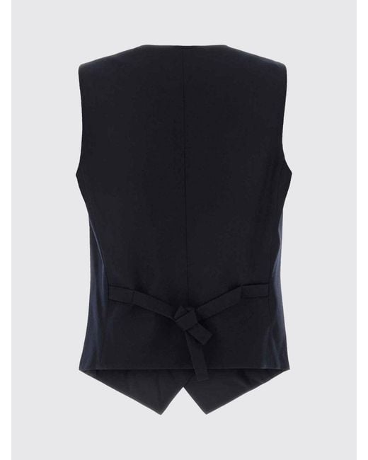 Giorgio Armani Blue Slim Fit V-Neck Virgin Wool Tailored Waistcoat