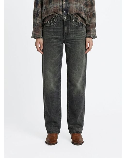 R13 Gray Denim Straight Jeans