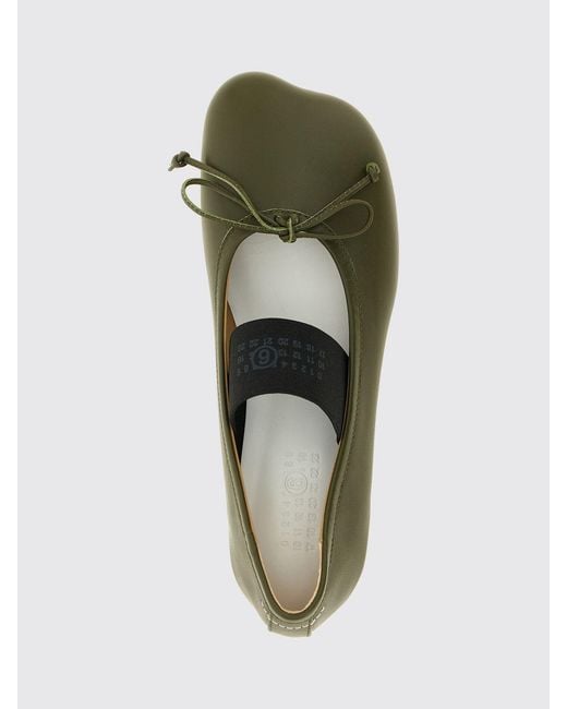 MM6 by Maison Margiela Green Anatomic Tabi Mary Jane Ballerinas