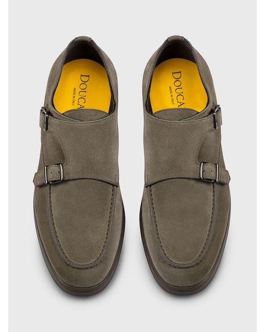 Doucal's Multicolor Suede Monk Strap Shoes for men