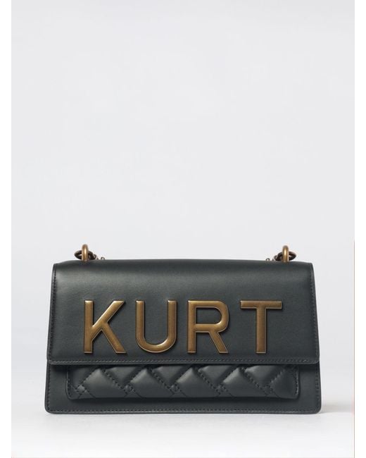 Kurt Geiger Gray Shoreditch Leather Crossbody Bag With Applied Logo