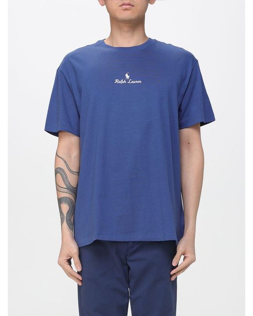 Polo Ralph Lauren Blue Cotton T-Shirt With Logo for men