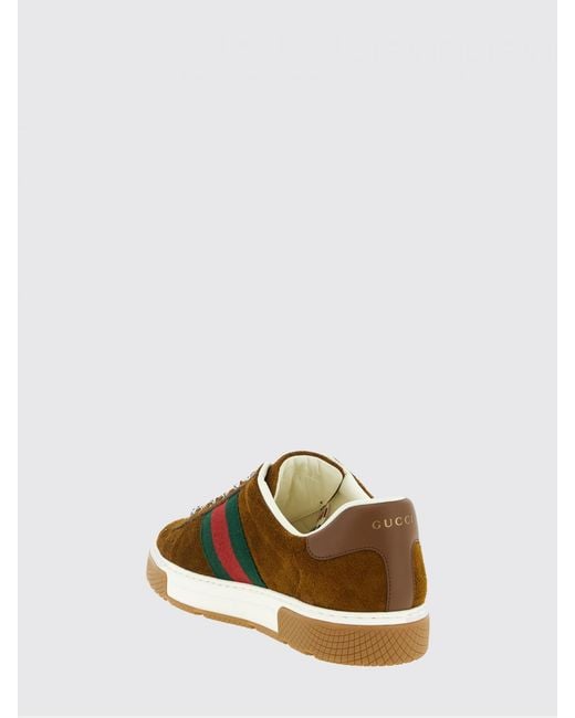 Gucci Brown Ace Suede Sneakers for men
