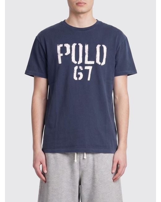 Polo Ralph Lauren Blue Cotton T-Shirt With Logo for men