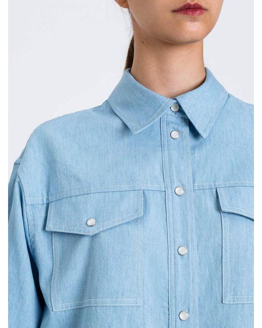 Twinset Blue Casual Cotton Shirt