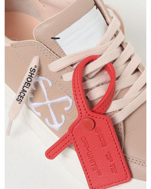 Sneakers Vulcanized in pelle a grana di Off-White c/o Virgil Abloh in Pink