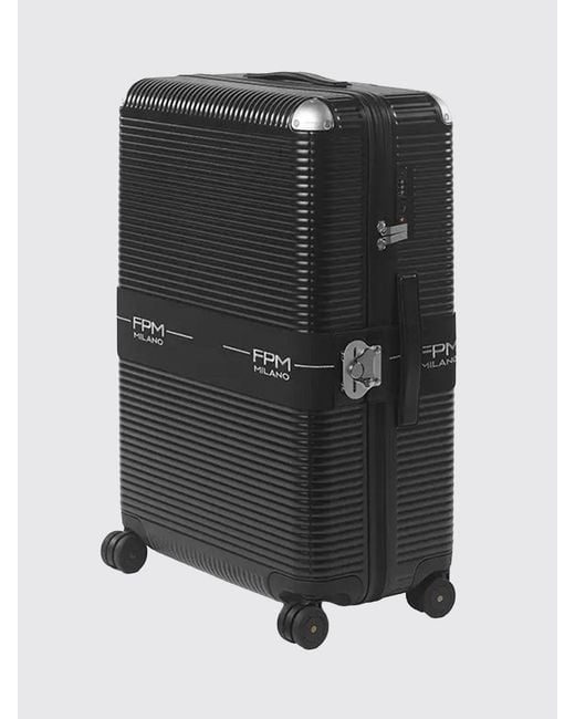Fpm Milano Black Bank Zip Dlx Spinner 76 Suitcase for men