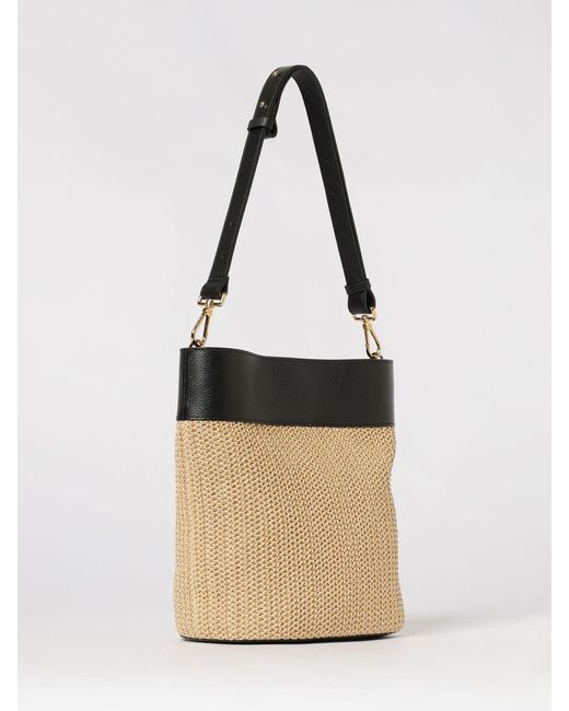 Coccinelle Natural Nikla Raffia And Leather Bag