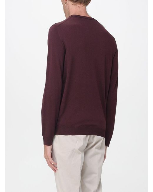 Zanone Purple Virgin Wool Pullover for men
